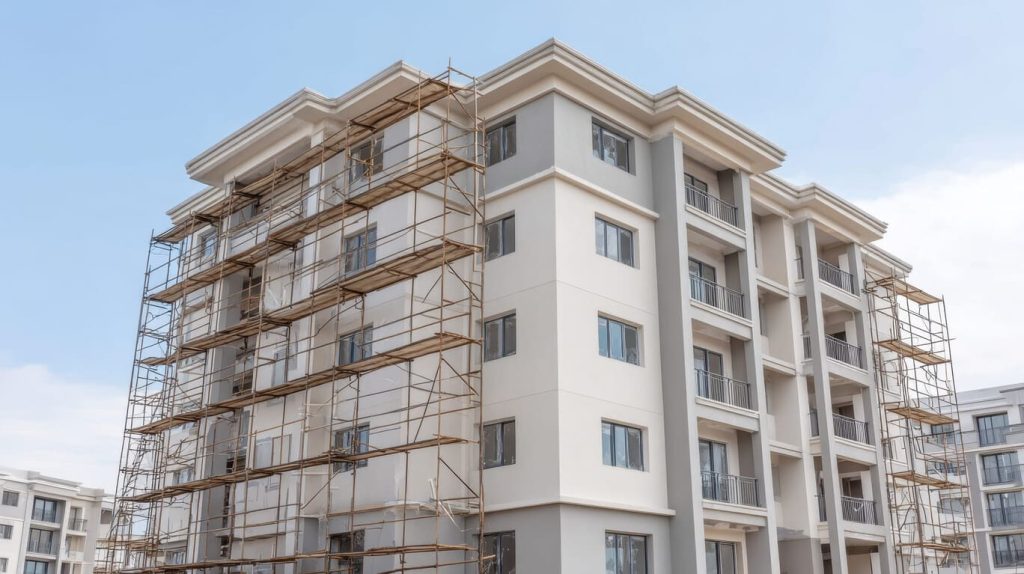 condominio con impalcatura