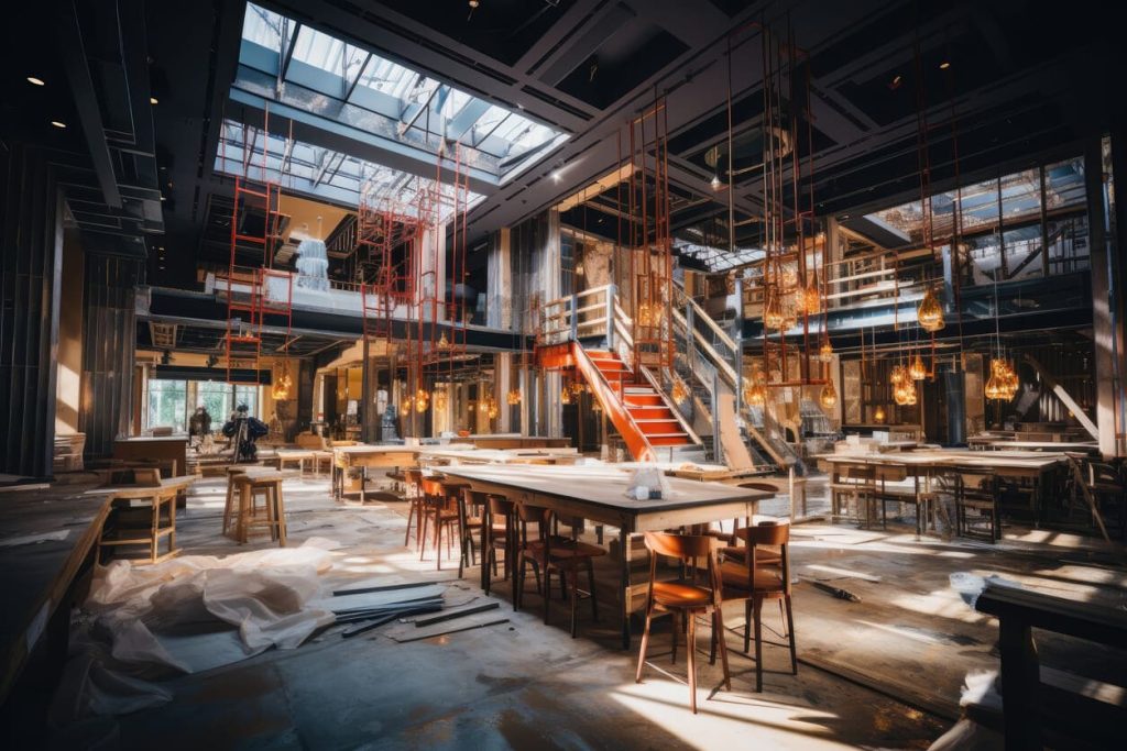 ristorante durante ristrutturazione